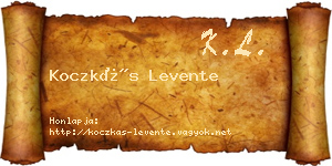 Koczkás Levente névjegykártya