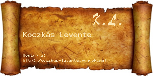 Koczkás Levente névjegykártya