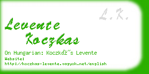 levente koczkas business card